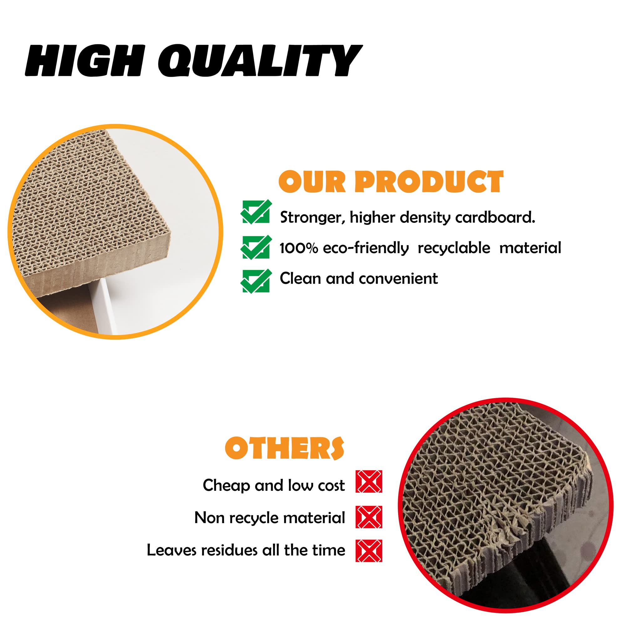 Cardboard Scratcher Pad Scratching Post:Smartbean 3Pcs Cat Cardboard,Cat Scratch Pad,Cat Post,Double-Sided Design For Double Lif